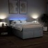 Cama box spring con colchón tela gris claro 140x200
