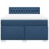 Cama box spring con colchón tela azul 140x200