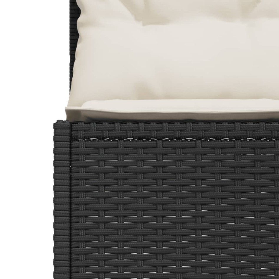 Sofá de jardín semicircular con cojines ratán sintético