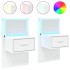 Mesitas de noche de pared con luces LED 2 unidades
