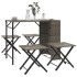 Juego de comedor de jardín plegable 5 piezas ratán PE
