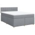 Cama box spring con colchón tela gris claro 140x190