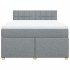 Cama box spring con colchón tela gris claro 140x190