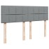 Cama box spring con colchón tela gris claro 140x190