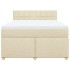 Cama box spring con colchón tela color crema 140x190