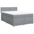 Cama box spring con colchón tela gris claro 140x200