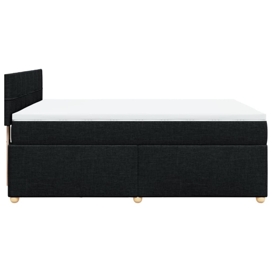 Cama box spring con colchón tela negro 140x200