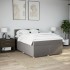 Cama box spring con colchón tela gris taupe 140x200