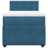 Cama box spring con colchón terciopelo azul 100x200