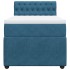 Cama box spring con colchón terciopelo azul 100x200
