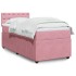 Cama box spring con colchón terciopelo rosa 100x200