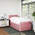 Cama box spring con colchón terciopelo rosa 100x200