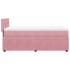 Cama box spring con colchón terciopelo rosa 100x200