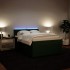 Cama box spring con colchón terciopelo verde oscuro 140x190