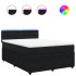 Cama box spring con colchón terciopelo negro 140x190