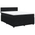 Cama box spring con colchón terciopelo negro 140x190