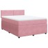 Cama box spring con colchón terciopelo rosa 140x200