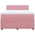 Cama box spring con colchón terciopelo rosa 140x200