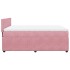 Cama box spring con colchón terciopelo rosa 140x200