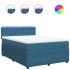 Cama box spring con colchón terciopelo azul 140x200