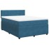 Cama box spring con colchón terciopelo azul 140x200