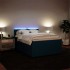 Cama box spring con colchón terciopelo azul 140x200