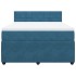 Cama box spring con colchón terciopelo azul 140x200