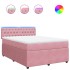 Cama box spring con colchón terciopelo rosa 140x200
