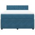 Cama box spring con colchón terciopelo azul 140x200