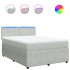Cama box spring con colchón terciopelo gris claro 160x200