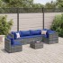 Set de muebles de jardín 7 pzas y cojines ratán sintético