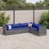 Set de muebles de jardín 6 pzas y cojines ratán sintético