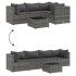Set de muebles de jardín 5 pzas y cojines ratán sintético