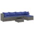 Set de muebles de jardín 6 pzas y cojines ratán sintético