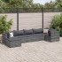 Set de muebles de jardín 7 pzas y cojines ratán sintético