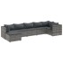 Set de muebles de jardín 7 pzas y cojines ratán sintético