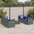Set de muebles de jardín 7 pzas y cojines ratán sintético