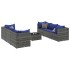 Set de muebles de jardín 7 pzas y cojines ratán sintético