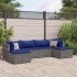 Set de muebles de jardín 6 pzas y cojines ratán sintético