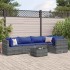 Set de muebles de jardín 6 pzas y cojines ratán sintético