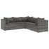 Set de muebles de jardín 5 pzas y cojines ratán sintético