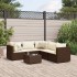 Set muebles de jardín 6 piezas y cojines ratán sintético