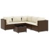 Set muebles de jardín 6 piezas y cojines ratán sintético