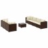 Set sofás de jardín 8 piezas y cojines ratán sintético