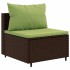 Set muebles de jardín 7 piezas y cojines ratán sintético