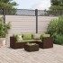 Set muebles de jardín 5 piezas y cojines ratán sintético