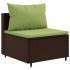 Set muebles de jardín 5 piezas y cojines ratán sintético