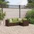 Set muebles de jardín 4 piezas y cojines ratán sintético