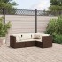 Set muebles de jardín 4 piezas y cojines ratán sintético