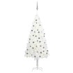 Árbol de Navidad preiluminado con luces y bolas blanco 180 cm